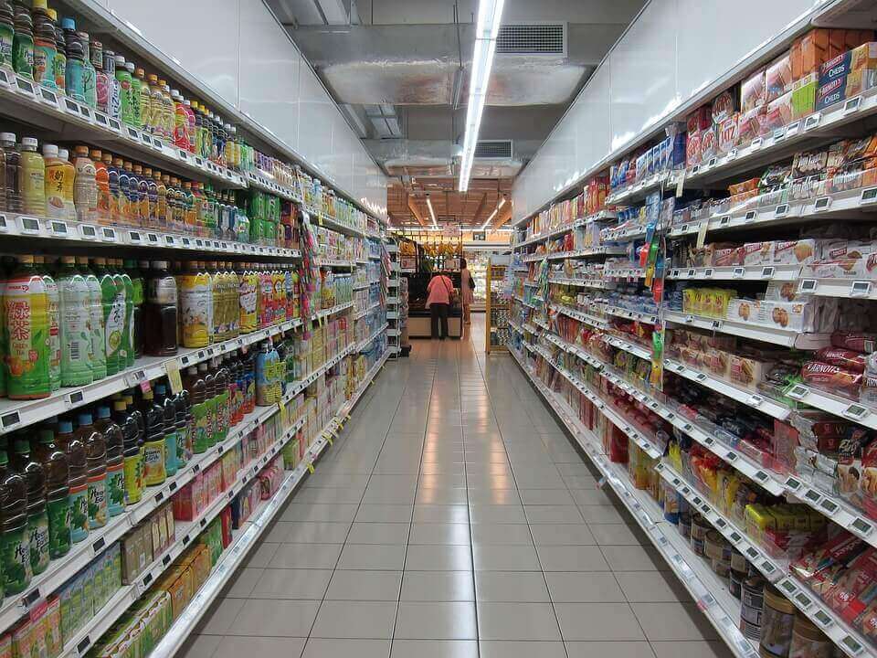Products in the supermarket